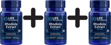 3 x Life Extension Rhodiola Extract, 250mg - 60 vcaps (333,06 EUR/kg)