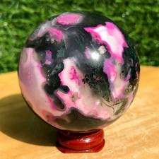 270G Rare Rose Pink Aquatic Agate Ball Crystal Sphere Specimen Energy Healing
