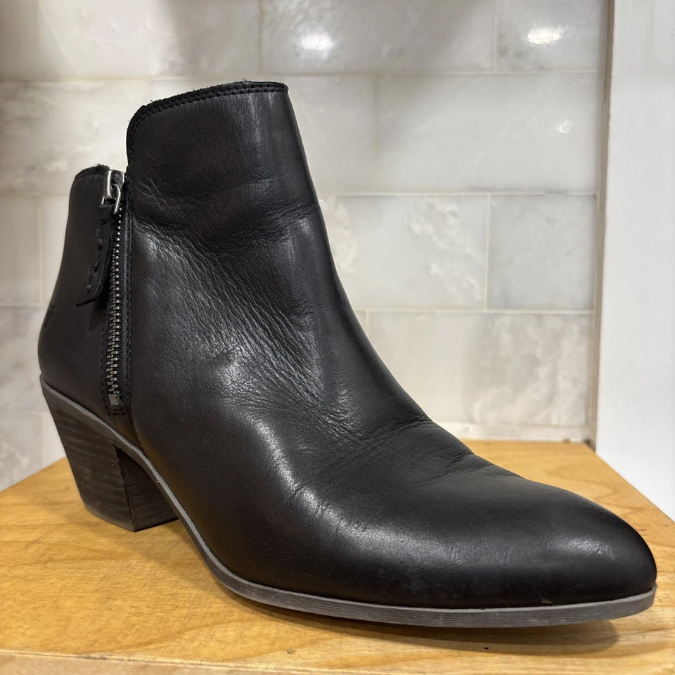 Bota feminina FRYE Judith com zíper 3471738-BLK couro zíper duplo tornozelo tamanho 9,5M - Imagem 2 de 4