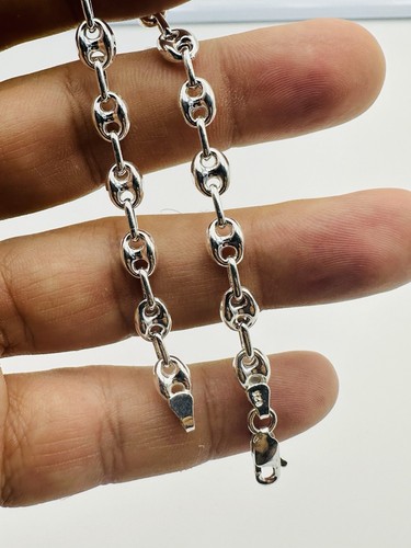 925 Sterling Silver 5mm Anchor Mariner Link Chian Bracelet New - Picture 5 of 11