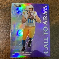 2020 Panini Playoff Football Justin Herbert (RC) Call To Arms Prizm Insert CA-19