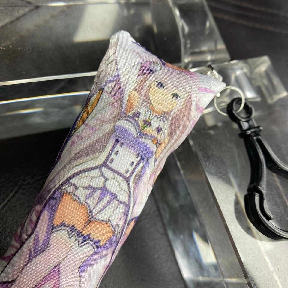 Handmade Anime Emilia from Re Zero Dakimakura Body Pillow Plush Keychain - Image 4 of 4