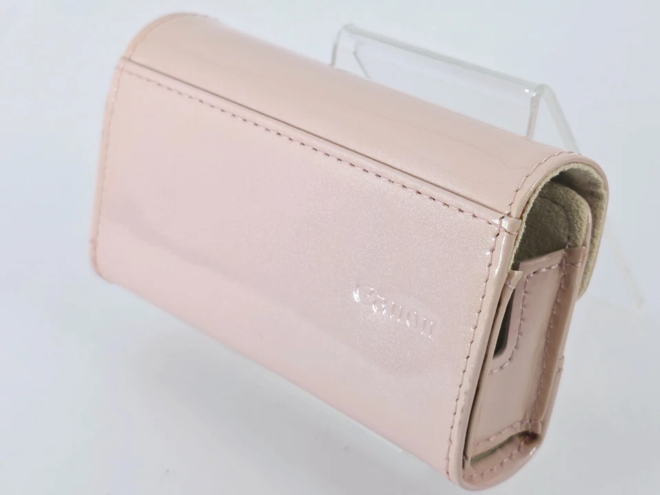 🌸[COMO NUEVO] Estuche para cámara de cuero rosa puro Canon IXY-370A para IXY 10S de Japón Foto 4 de 4