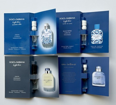 D&G Dolce Gabbana LIGHT BLUE Perfume Collection 4pc Sample Spray
