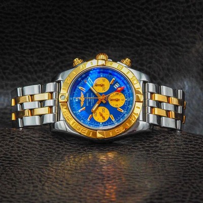 Breitling Chronomat Evolution CB0420 Blue Dial Two-Tone Gold & Stainless Steel