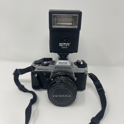Pentax Super Program 35mm SLR Film Camera SMC Pentax-A 1:17 50mm Lens Flash