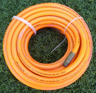 #ad HUSKY 3 8” x 50 ft PVC Air Compressor HOSE Orange with Brass Fittings 300 PSI $29.95
