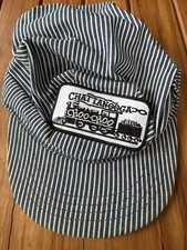 Vintage Chattanooga Choo Choo Striped Conductor Cap Hat Small Made in USA Patch