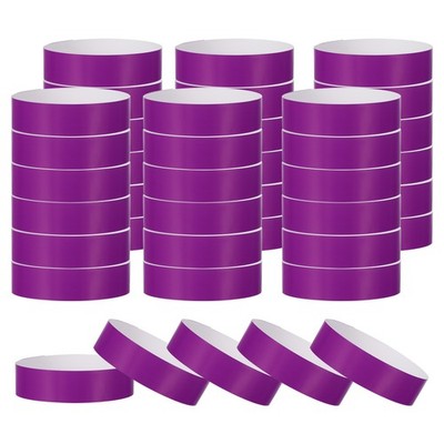 200 Pack Paper Wristbands for Events, Neon Party Concert Wrist Bands Purple