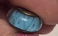 Pandora Original Murano Glass Turquoise Blue with Triangle.