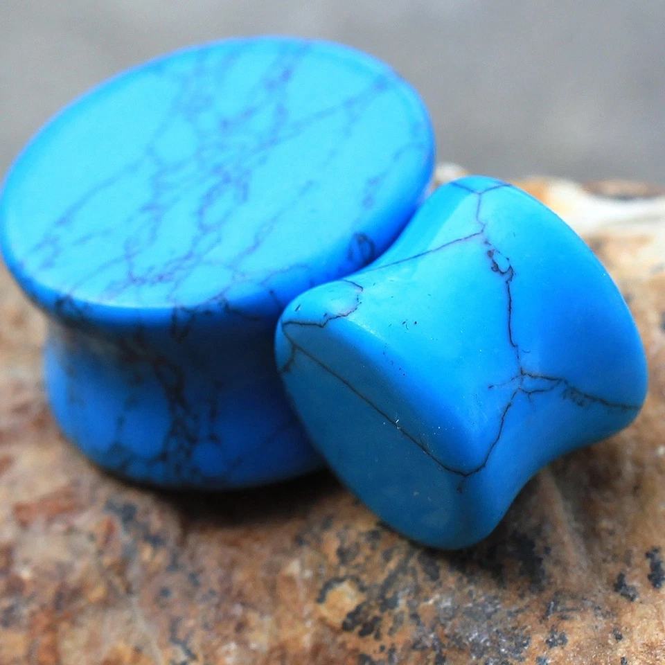 PAR de plugue de selim de pedra turquesa - Imagem 3 de 4