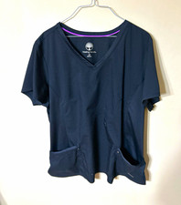 Healing Hands Women s Solid Black V-Neck Short Sleeve Scrub Top, Size 2X