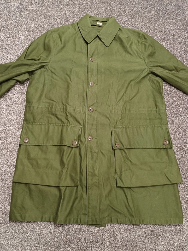 Vintage Military Chore Jacket Men 2XL Green Swedish C50 Army 70s 1970 Outdoor — 第 2/4 张图片
