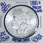 1881 S BU UNCIRCULATED MORGAN SILVER DOLLAR AUTHENTIC U.S.MINT FREESHIPPING 4342