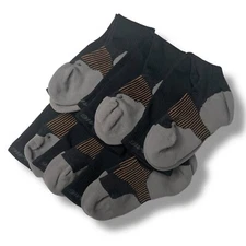 Tommie Copper Black Gray Copper Infused 6 Pair Socks Size S Compression