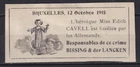 u2201/ Belgium Poster Stamp Label # Miss Edith Cavell British UK Nurse 1915