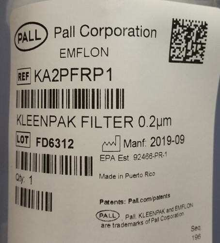 Membrana Emflon PFR en cápsula Kleenpak 800 cm2 EFA, 11⁄2"" brida sanitaria Connect - Imagen 2 de 3
