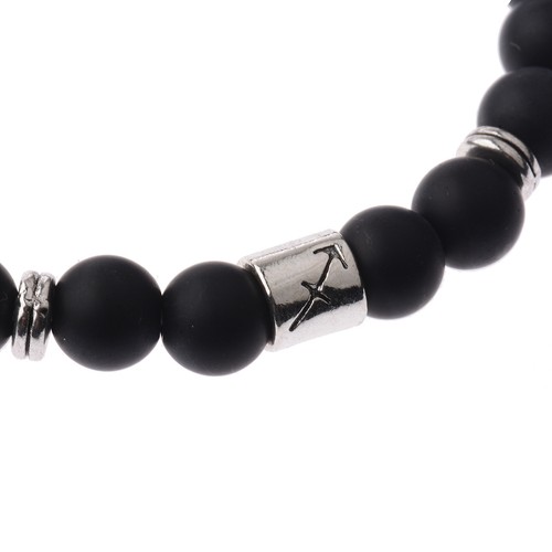 Fashion Handmade 12 Constellation Black Scrub Lava Zodiac Cuff Bangle Bracelets - Picture 45 of 48