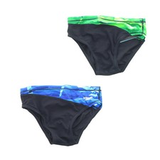 Speedo 8051423 Boys Shattered Wave Swim Briefs Swimsuit Bottoms, Size 28
