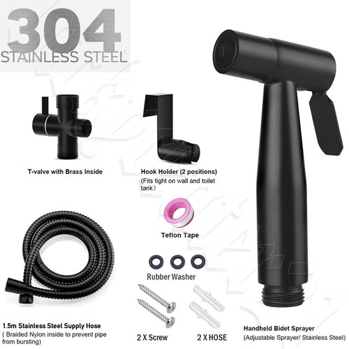 Bidet Douche Toilet Sprayer Shattaf Shower Head Hose Spray Kit Handheld Bathroom - Picture 17 of 17