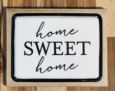 Home Sweet Home Metal  Wood Hanging Sign Farmhouse Rustic Wall Decor