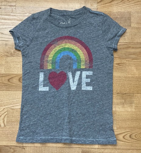 Girl's Peek Kids Rainbow "Love" Top Size 8 EUC - Picture 1 of 4