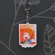Keychain Double-sided Acrylic Pendants Cosplay Haikyuu  Shoyo Hinata Key Ring