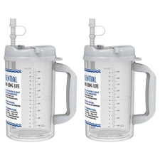 (2) 32 oz Hospital Mugs – Water Is Essential – Insulated Travel Mugs with Straws