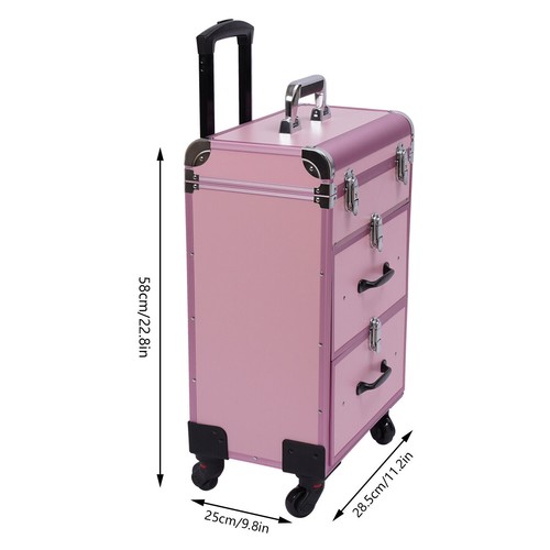 Carrello Trucco Professionale Rotolo Treno Valigetta Scatola Organizzatore Salone Cosmetici - Foto 42 di 47