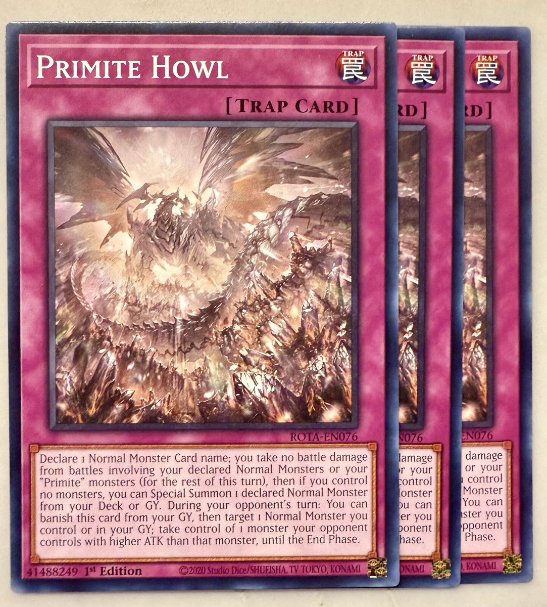 Yugioh! 3x Primite Howl ROTA-EN076 Common 1st Ed NM