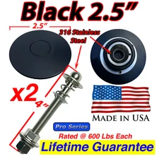 Quick Latch Low Profile Black 2.5" Series Hood Pin Kit  Pro Series Push Button
