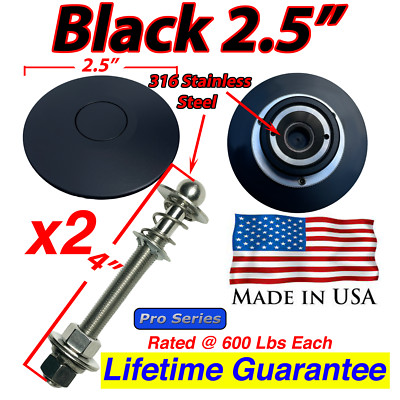Quick Latch Low Profile Black 2.5'' Series Hood Pin Kit  Pro Series Push Button