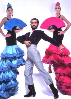 dancer Luis Rivera and two unidentified dancers from his company N- Old Photo 2