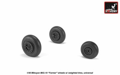 Wheels w/weighted tires for Mikoyan MiG-19 Farmer scale 1/48 Armory AW48030