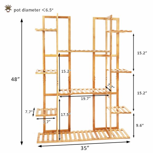 Extra Large Wood Plant Stand Flower Steady Carbonized Rack Outdoor Yard Patio - Picture 58 of 83