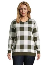 NW Lands End 1x SWEATSHIRT Serious Sweats Tunic Cotton FRENCH TERRY women 16 18