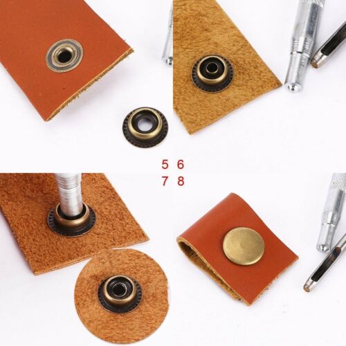 10 50 100 x Snap Fastener Press Studs 4 Part Set 12mm Button Leather Crafts - Picture 4 of 19
