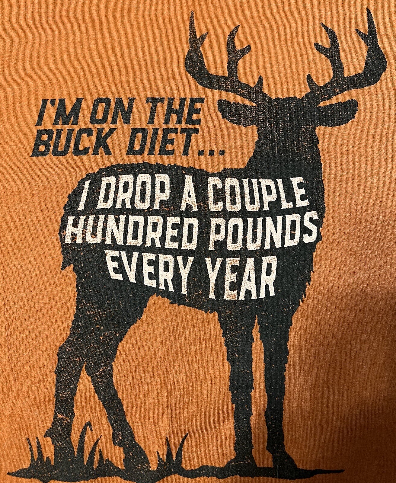 Bass Pro Shop Medium Men’s Tshirt Orange With Deer Graphic And Saying 