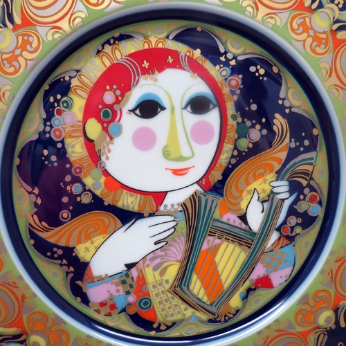 BJORN WIINBLAD SIGNED CHRISTMAS PLATE ANGEL WITH HARP MADE BY ROSENTHAL 1978 - Picture 2 of 8