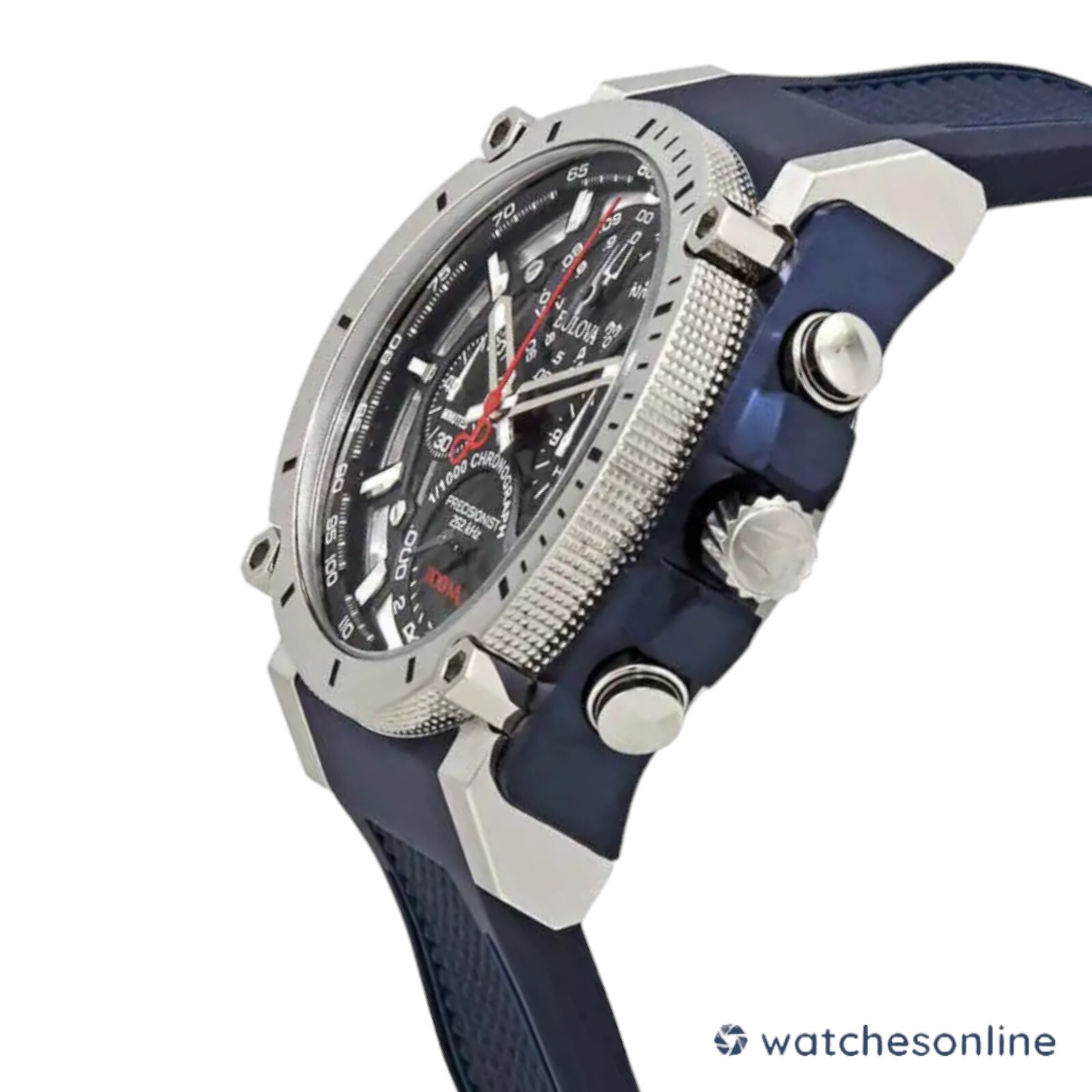 Bulova Precisionist Men's Quartz Chronograph Tachymeter Blue Watch 46mm