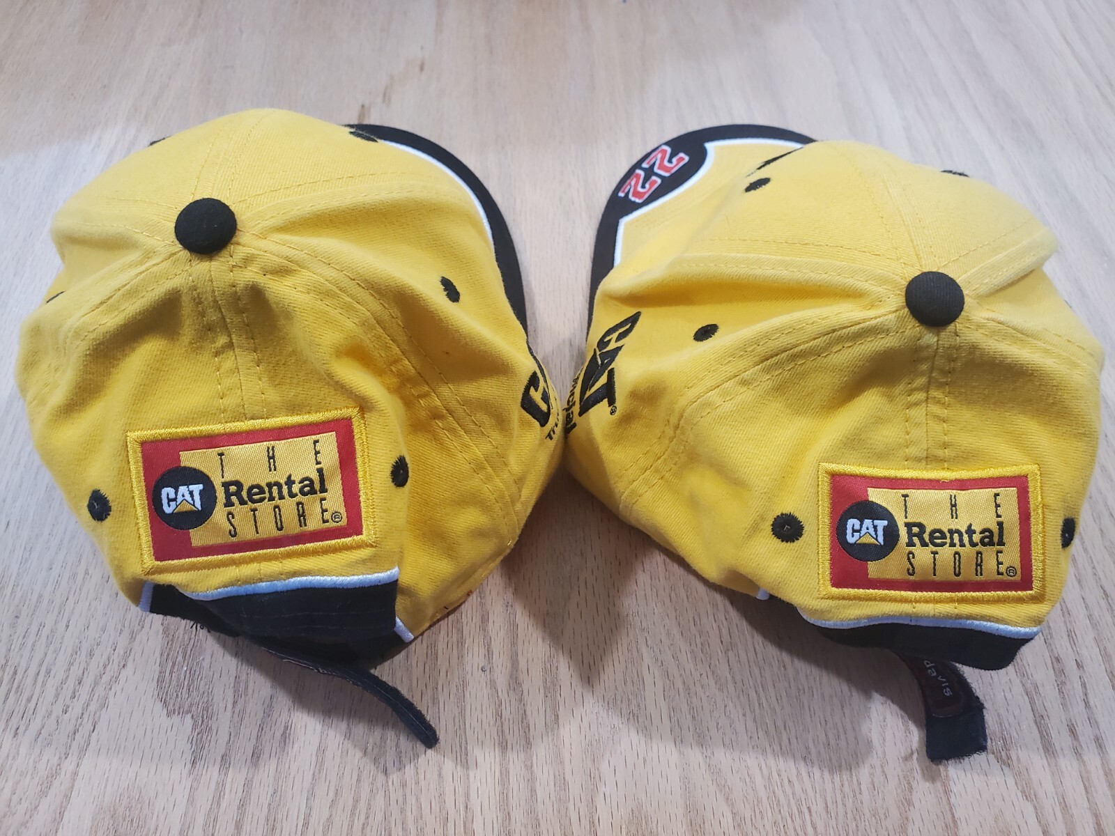 Yellow Strapback CAT Caterpillar Licensed Racing Hats… - Gem