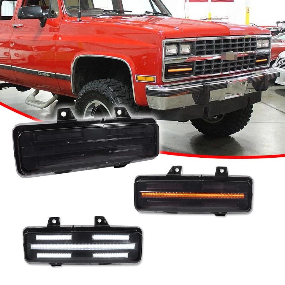 Комплект светодиодных передних указателей поворота с дымчатыми линзами для Chevy GMC Van Jimmy пикапа - Изображение 3 из 4