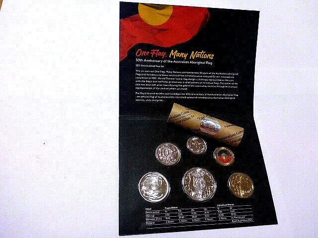 2021 Royal Australian Mint $2 Flag Coin Roll AUTHENTIC With One RAM Mint Set.