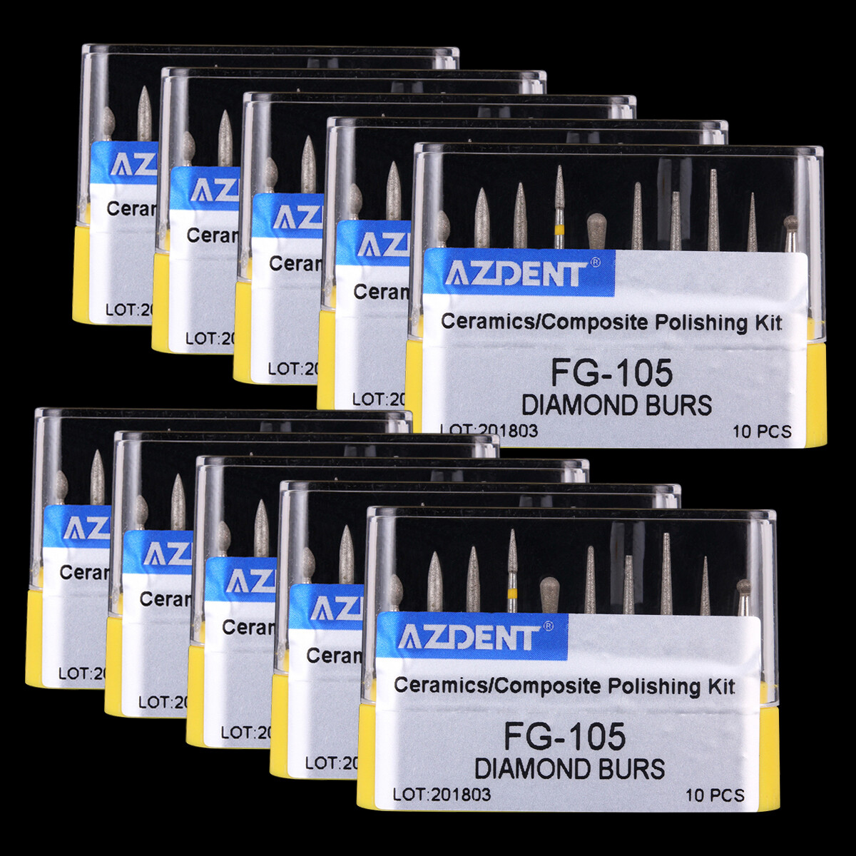 Kit Frese Diamantate Azdent Fg-105 Per Ceramica Kit Frese - Foto 11