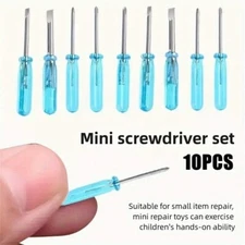 10pcs Blue Mini Screwdriver Set Toy 2mm Cross Word Repair Tools Hand Tools