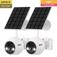 2pcs HD 4MP Wireless Solar Power WiFi Outdoor Security IP Camera for CCTV System