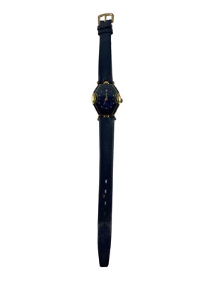 OMAX Quartz Armbanduhr Japan Movt C026 Vintage Blau Gold Leder Stainless Steel