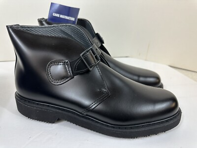 NIB Bates Lites Black Leather Buckle Chukka Men s Boots E00083 Rubber Size 8C