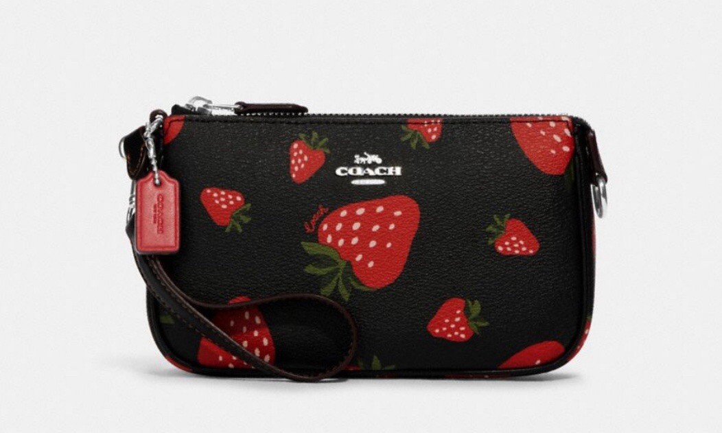 NWT COACH Nolita 19 Wristlet Bag With Wild Strawberry Print CH533