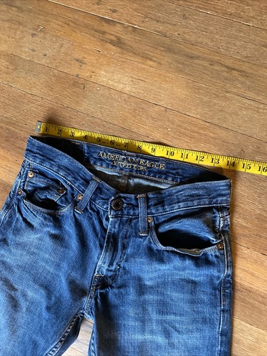 American Eagle Slim Straight Denim Blue Jeans Men's Size 28/30 Stretch Denim - Picture 3 of 7